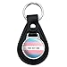 Black Leather Personalized Custom 1 Line Transgender Pride Flag Keychain