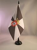 Uso : Decoracion de Interior AZ FLAG Bandera de Mesa de Ceuta 21x14cm - BANDERINA de DESPACHO ESPAÑOLA - ESPAÑA 14 x 21 cm