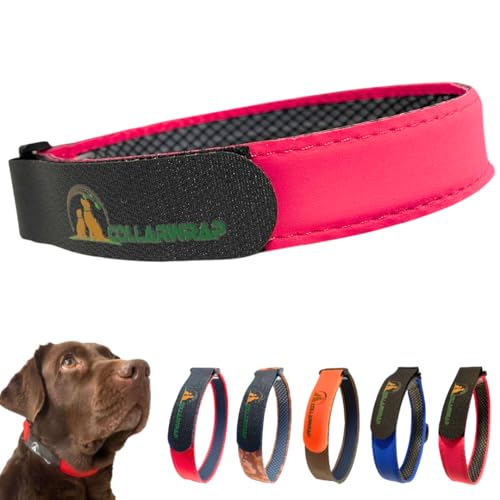 Funda Antiparasitaria para Collar de Perros - Protección Antipulgas para Razas Pequeñas y Grandes (Rosa, L: de 40 a 45 cm)