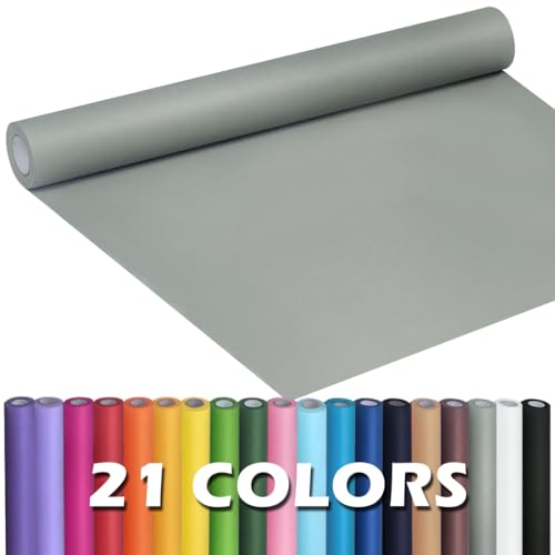 PerkHomy Light Grey Kraft Paper Roll 17.5 x 960 (80) for Gift Wrapping Bouquet Flower Art Painting Craft Writing Packaging Shipping 80GSM 55LB (Light Grey 17.5 x 80)