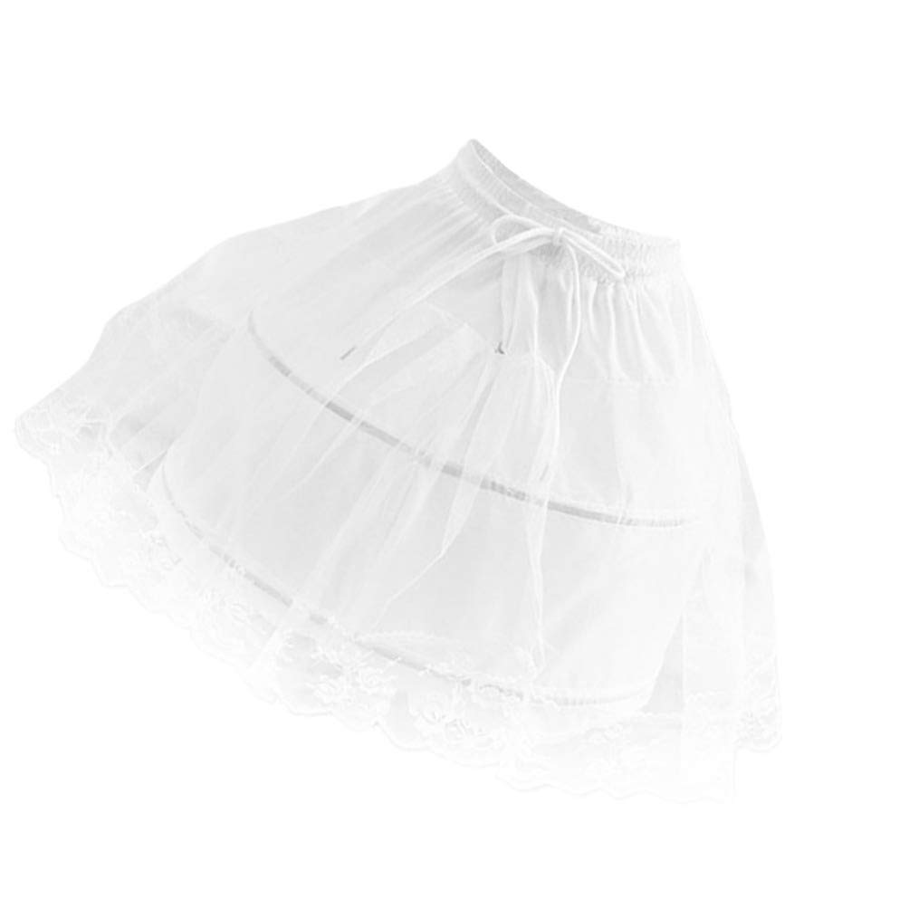 SOIMISS Mädchen Reifen Petticoat Kurzen Krinoline Unterrock Spitze Unterrock Weißen Kurzen Petticoat für Kinder Mädchen Hochzeit (Weiß)
