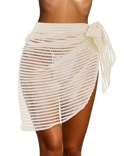 Geyoga Women Crochet Cover up Skirt Triangle Shawl...