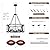 Sigaitwei 6-Light Farmhouse Chandelier Rustic Black Chandelier for Dining Room,Adjustable Pendant Light,Drum Chandelier for Kitchen Island Entryway Bedroom Hallway,21.7'',E26.