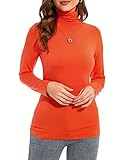 Ladies Emo Mock Neck Shirts Halloween Cosplay Long Sleeve Velma Turtleneck Sweater Y2k Tee Indie Top Orange Large