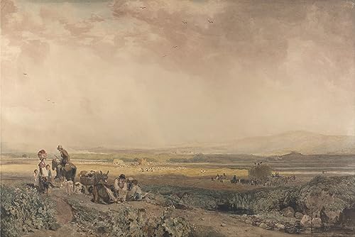 Toile Peinture Murale Moissonneurs dans le paysage du Sussex de Peter De Wint 60x90cm