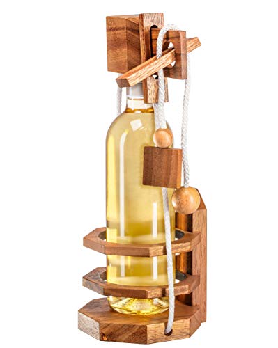 Zederello flessenpuzzel voor champagne, mousserende wijn, flessenkluis, houten kluis, voor mousserende wijn en wijnfles… - Image 6