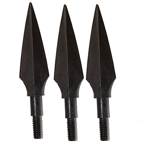 Toparchery 6X Arrowheads Hunting Arrow Tips Burnished Black Combo Arrow Tip Archery Field Stainless Steel Tips 160 Grain Medieval Archery #TOP2