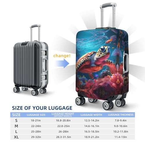 VOSERY Travel Luggage Cover - Colorful Ocean Sea Turtle Washable Suitcase Covers Protector Fits 18-32 Inch Luggage4