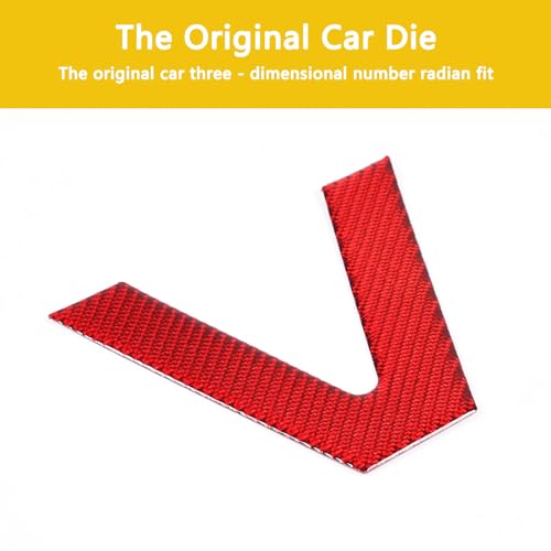 Image of Car Trunk Door Inverted Letter A Sticker Compatible with Ineos Grenadier 2020-2024 Trunk Door Decorative Stickers Tailgate Side V-Shaped Stickers Accessories (Soft Carbon Fibers /Red)