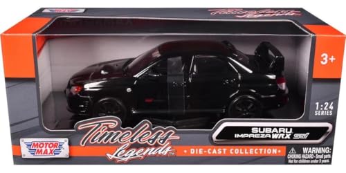 MotorMax Subaru Impreza WRX STi 1:24 Negro Diecast miniatura 7