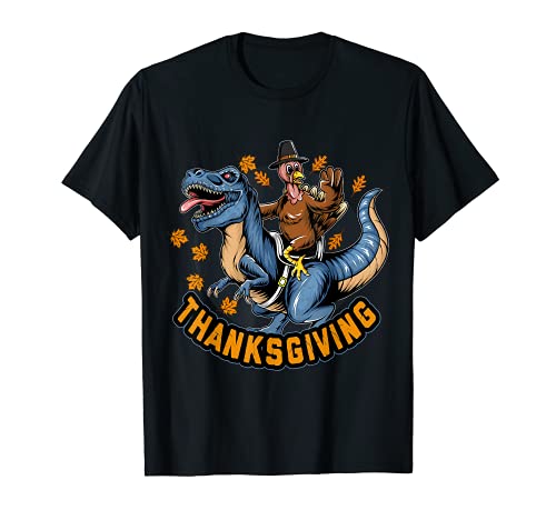 Camiseta de Acción de Gracias Rex Dinosaurio Americano Turquía USA Camiseta