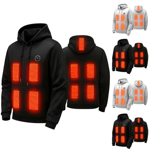 GOSEAGOTOFUN Heated Jacket Mens Womens Unisex Winter Warm Heated Hoodie Lightweight Hooded Sweatshirt for Outdoor Workout 01-Black X-Small - image 1
