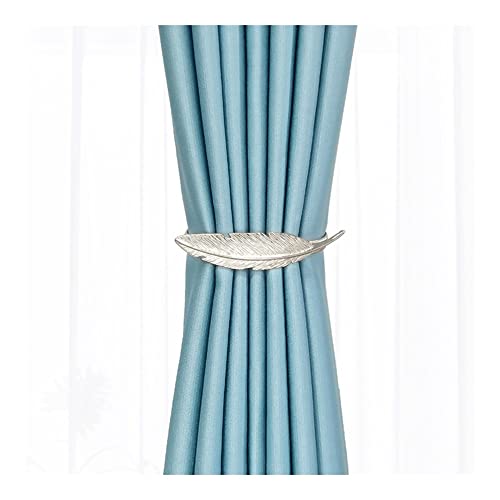Alzapaños para Cortinas, 2 Uds., Alzapaños para Cortinas con Diseño De Resorte De Metal, Alzapaños para Cortinas con Forma De Hoja para Cortinas Transparentes Opacas para Ventanas (B)