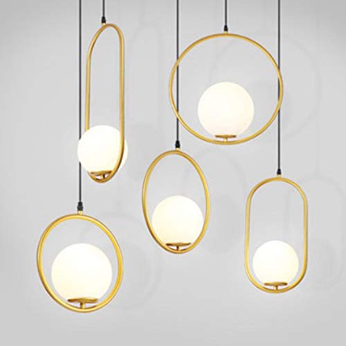 Gold pendant éclairage postmoderne en fer forgé durable et finitions or - 6