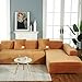 jia cool Sofabezug 3 Sitze + 3 Sitze Sektionale Couchbezüge 2-teilig, L-förmige Sofabezüge Möbelschutz Stretch Couch Schonbezug Orange Gelb