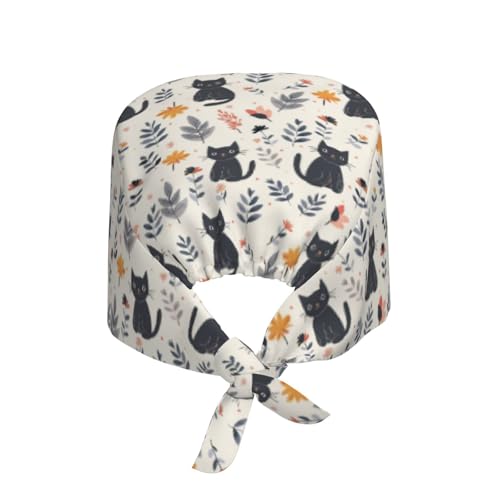 Image of Working Cap, Scrub Cap with Sweatband, Adjustable Tie Back Hat Breathable Headgear for Women /Men