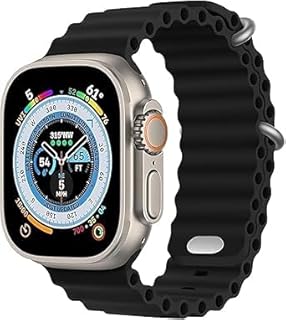 سوار في فولت متوافق مع ساعة ابل 45 ملم 42 44 49 للنساء والرجال اساور معصم رياضية من السيليكون المموج متوافقة اي ووتش الترا سلسلة 8-7-6-5-4-3-2-1 SE اسود