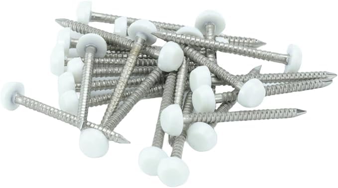 40mm White UPVC Poly Headed Pins Stainless Steel (Pack of 50)