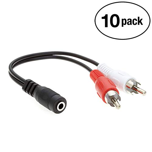 InstallerParts Pack 10 Cable 3.5mm macho a macho 0.5 pies miniatura 1