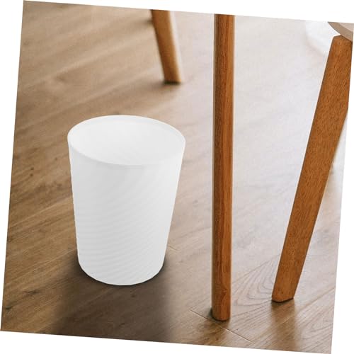Caneca de basura blanca rectangular de plástico PRETYZOOM miniatura 5