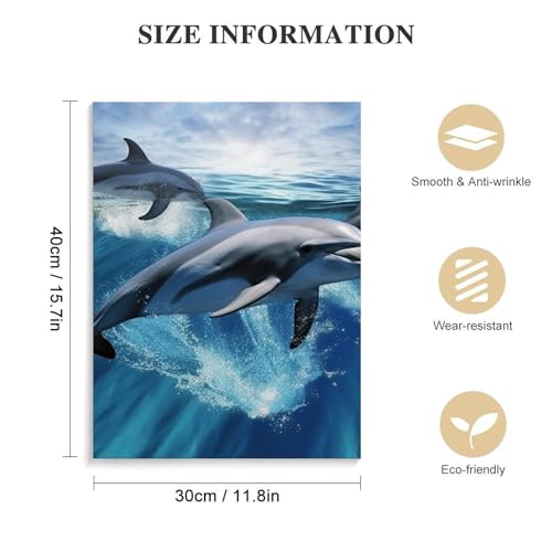 Toile murale dauphins moderne 30x40 cm pour salon et bureau - 2