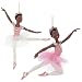 Resin African American Ballerina Ornament Set Of 2