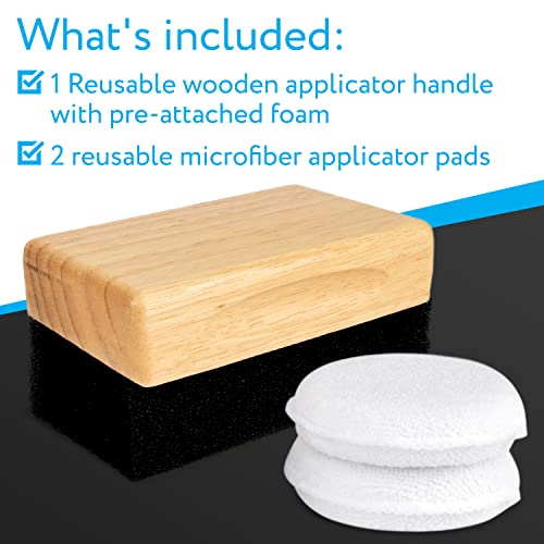 Oil & Wax Large Block Applicator With 2 Microfiber Buffing Pads, For Applying Cutting Board Oil & Wax To Countertops, Butcher Blocks & Other Large Wooden Surfaces #TOP4