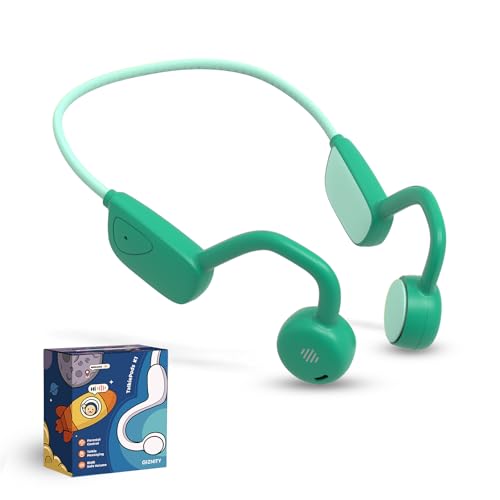 Kids Bluetooth Earbuds with Mic Safe Volume 20H Green