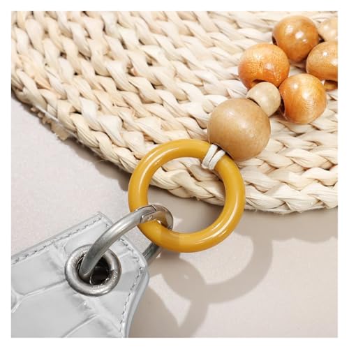 Asas de madera para bolsos cadena con cuentas correa mango multicolor DIY 7