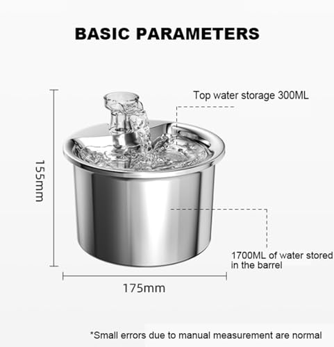Fuente de agua para gatos acero inoxidable 2L miniatura 2