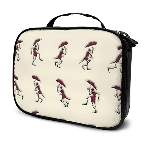 Preisvergleich Produktbild Make-up-Koffer Kosmetiktasche Skelett tanzend mit Regenschirm Aufbewahrungstasche Professionelle tragbare Aufbewahrungstasche Make-up-Pinsel Geschenk-Box groß