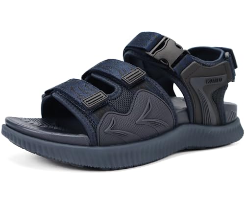 Image of KuaiLu Mens Hiking Sandals with Arch Support Orthopedic Walking Recovery Sandals for Plantar Fasciitis Open Toe Summer Athletic Sport Comfortable Cushion Breathable Outdoor Water Sandals Size7-13