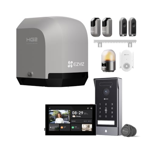 EZVIZ Kit Visiophone HP7 Pro 4K et Moteur Portail Coulissant HG2 (400Kg