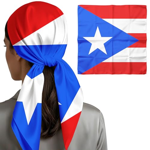 Keetegami Puerto Rico Flag Fashion Head Scarf for Women 28'' X 28''