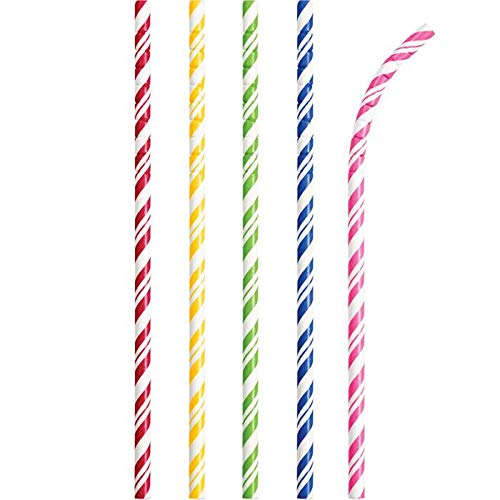Pitillos de papel multicolor 100 piezas 19.7 cm miniatura 1