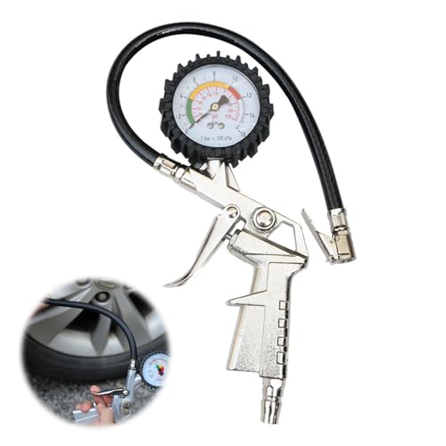 Manometre Pression Pneu, Jauges de Pression Des Pneus, Numérique Manomètre, Pistolet de Gonflage Manomètre,Testeur de Pression Des Pneus,Gonflage Pneu Voiture Avec Ecran LCD pour Voitures Motos Vélos