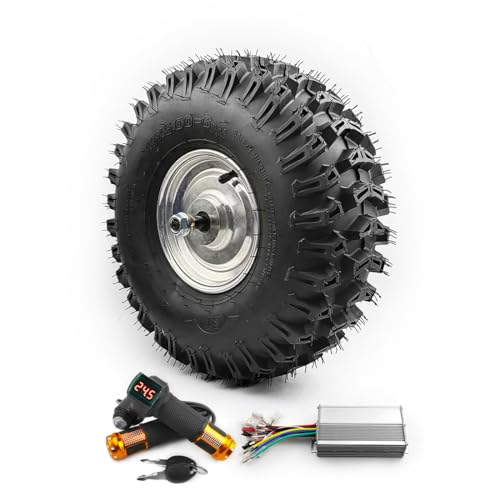 L-faster 500W ATV Snow Sweeper Agricultural Vehicle 15X5.00-6 Tubeless Vacuum Tire Brushless Gear Hub Motor Wheel Key Throttle kit (24V 500W)