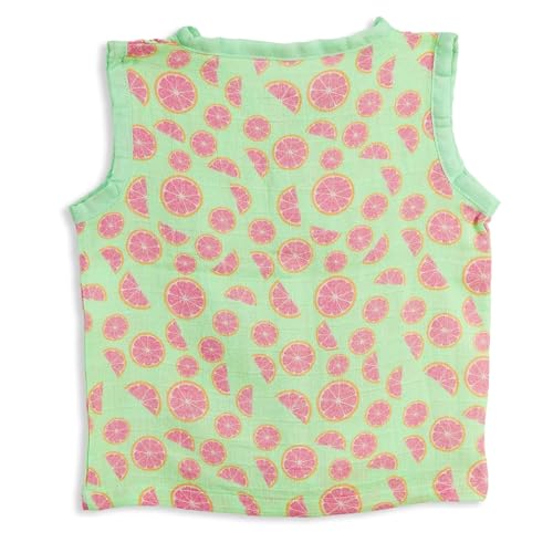 Image of The Boo Boo Club Muslin Jhabla and Short Set GOTS Certified Organic Cotton | Short Sleeve Snap Button Vest | Summer Wear Set | Printed Jhabla with shorts