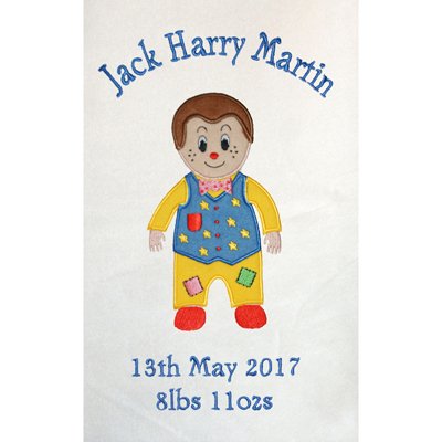 Oh Sew Simple Mr Tumble Personalised Super Soft Fleece Baby Blanket (03 White)