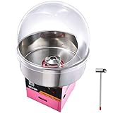 VEVOR Electric Cotton Candy Machine with Cover, 1000W Commercial Floss Maker w/Stainless Steel Bowl, Sugar Scoop and Drawer, Perfect for Home, Carnival, Kids Birthday, Family Party, Pink
