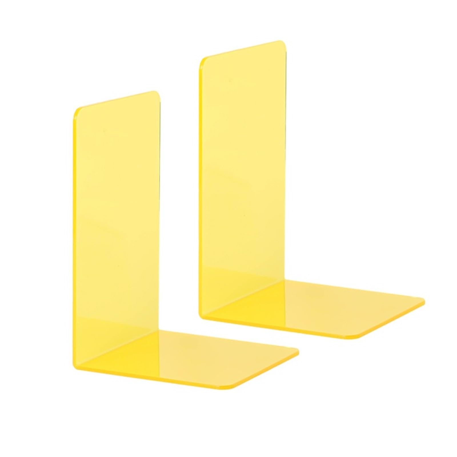 Clear Bookends L-Shaped Colorful Desktop Book Holder Desk Organizer Stationery Office Accessories for Organizing books(Color 04)