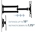 Mount-It! TV Wall Mount Bracket with Full Motion Arm Fits 13-42” Flat Screen TVs VESA 75, 100, 200, 55lb Weight Capacity WITH 15