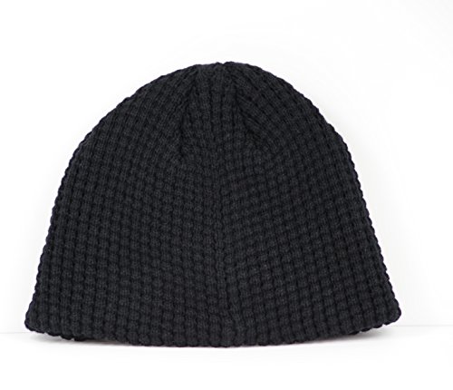 Born to Love Baby Boy's Stripe Visor Beanie with Tag Baby Hat, L Black Waffle4