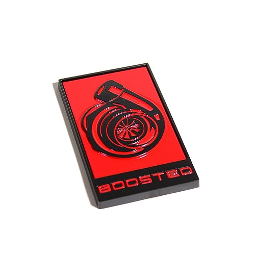 Image of GT350 Style Boosted Badge (White) (Red)
