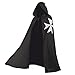 Produktbild BLESSUME Mittelalterlich Ritter Hospitaller Mantel Schwarz LARP Kap mit Weißes Kreuz (Schwarz 2)