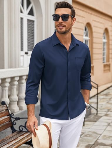 COOFANDY Mens Wrinkle Free Dress Shirts Long Sleeve Untucked Shirts Casual Button Down Shirts4