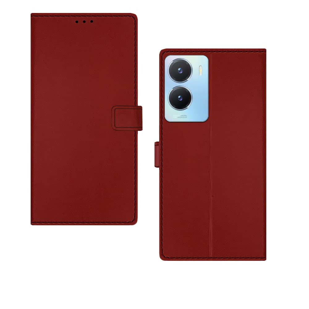 Pinaaki Enterprises Vivo T2X 5G Flip Case | Premium Leather Finish Flip Cover |Complete Protection Flip Cover for Vivo T2X 5G - Mehroon Red (B0C3RG62BR) Amazon Price History, Amazon Price Tracker