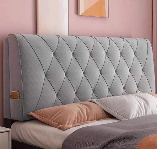 MGEMJMJ Cojín rectangular grande para cabecero de noche, respaldo de forro polar, almohada de lectura, para pared, cuello, lumbar, tapizado, dormitorio, sofá cama (tamaño: 150 cm, color: gris oscuro)