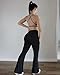 AUROLA Fire Flare Leggings for Women, Crossover High Waisted Yoga Pants Tummy Control Wide Leg Bootcut Leggings-30 Inseam(Black,M)