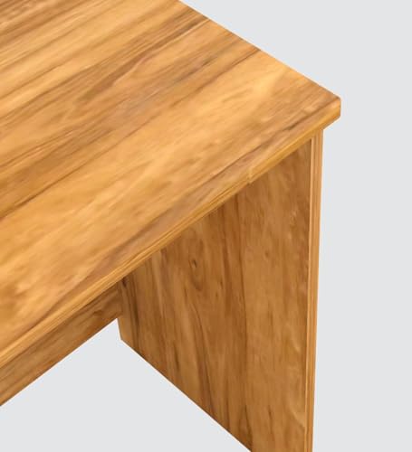Image of Modern Compact Study Desk with 3 Side Shelves, Space-Saving Home Office Table, Oak Wood Finish, 103x72x40 cm